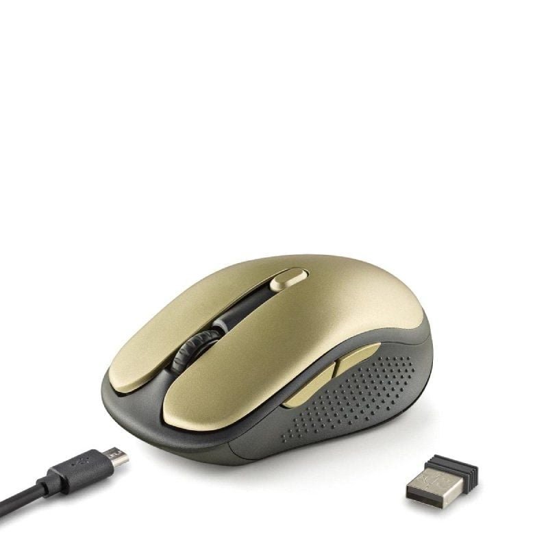 Ratón Inalámbrico NGS Evo Rust/ Batería recargable/ Hasta 1600 DPI/ Dorado - изображение 2