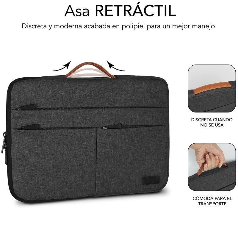 Funda Subblim Air Padding 360 Sleeve para Portátiles hasta 15.6"/ Gris Oscuro - изображение 4