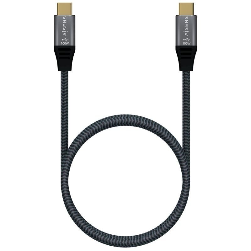 Cable USB 2.0 Tipo-C Aisens A107-0628 5A 100W/ USB Tipo-C Macho - USB Tipo-C Macho/ Hasta 100W/ 60Mbps/ 1m/ Gris - изображение 3