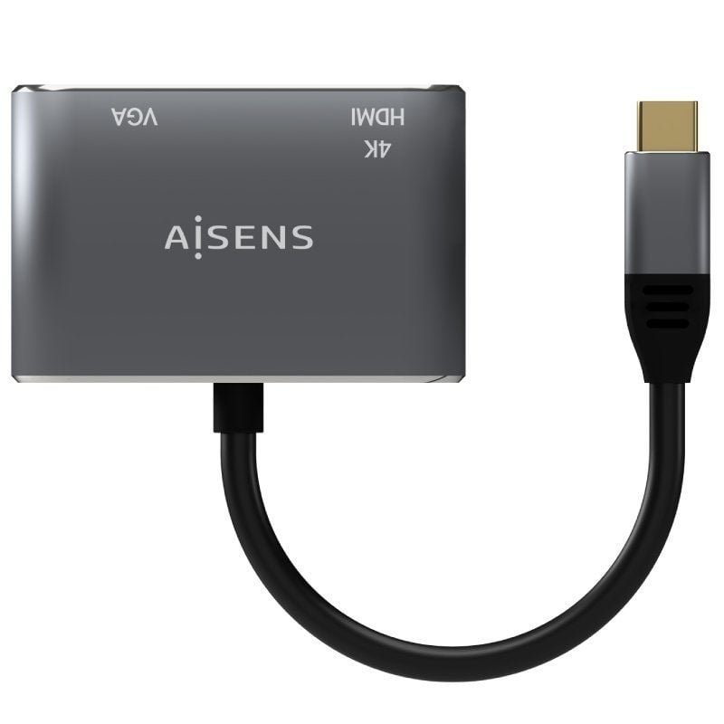 Conversor Aisens A109-0627/ HDMI Hembra - VGA Hembra - USB Tipo-C Macho/ 15cm/ Gris - изображение 2