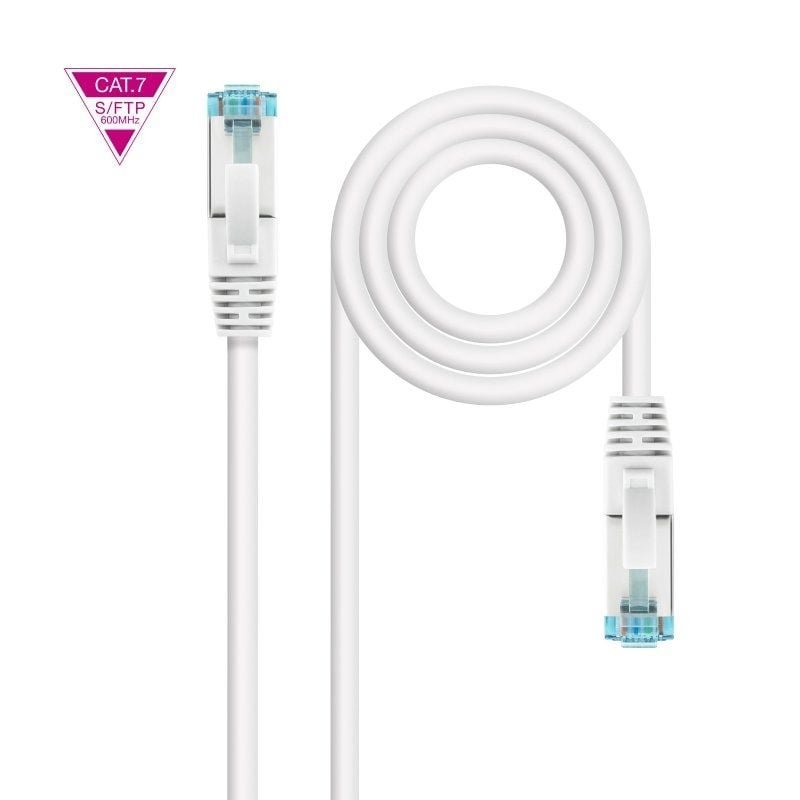 Cable de Red RJ45 SFTP Nanocable 10.20.1701-W Cat.7/ 1m/ Blanco - изображение 2