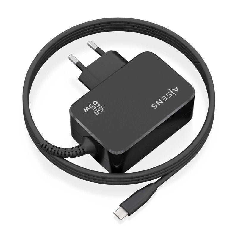 Cargador de Pared GaN Aisens ASCH-1PD65WL033-BK/ 1xUSB Tipo-C + Cable 1.8m/ 65W - изображение 2