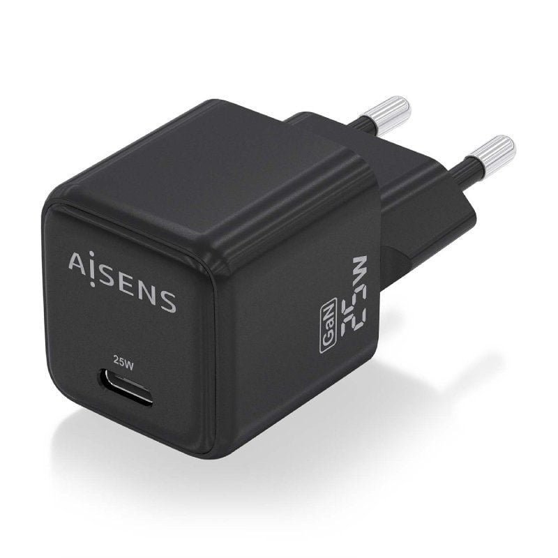 Cargador de Pared GaN Aisens ASCH-25W1P013-BK/ 1xUSB Tipo-C/ 25W - изображение 2