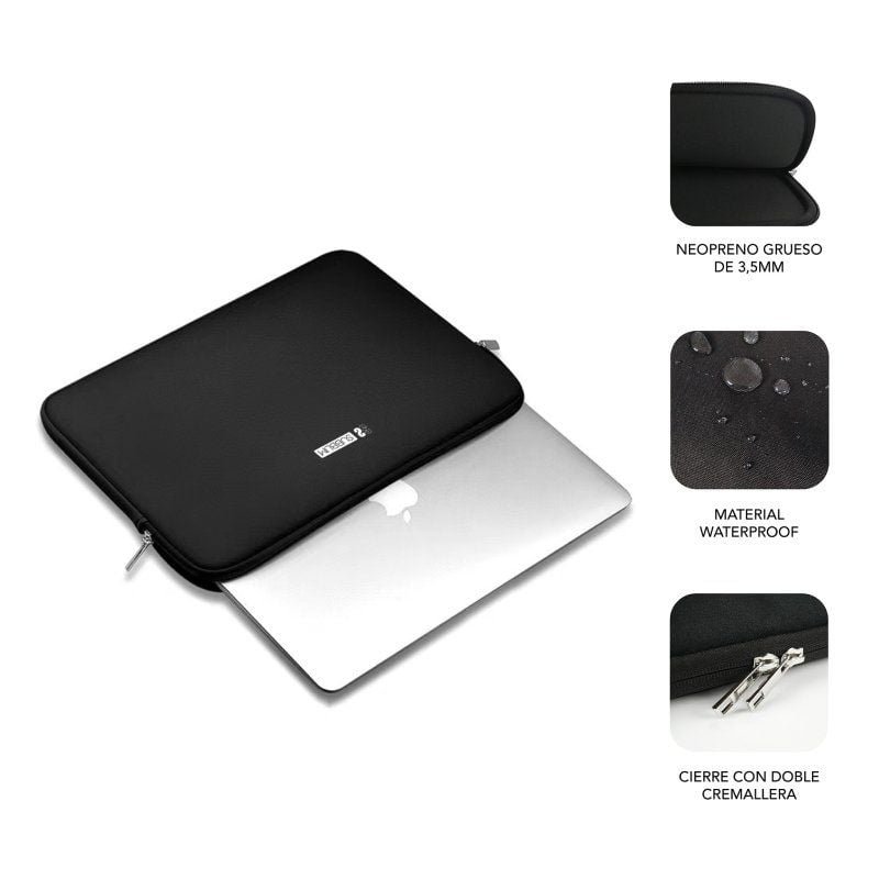 Funda Subblim Business Laptop Sleeve Neoprene V2 para Portátiles hasta 15.6"/ Negra - изображение 2