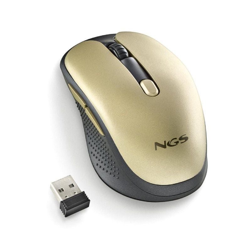 Ratón Inalámbrico NGS Evo Rust/ Batería recargable/ Hasta 1600 DPI/ Dorado - изображение 5