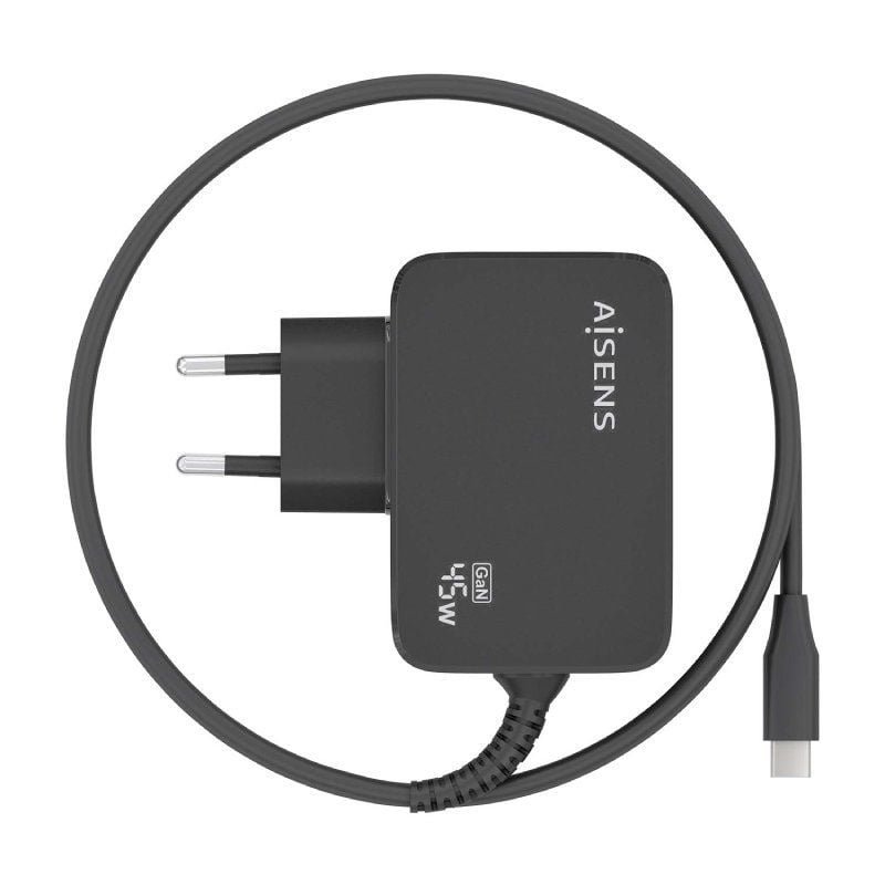 Cargador de Pared GaN Aisens ASCH-1PD45WL032-BK/ 1xUSB Tipo-C + Cable 1.8m/ 45W - изображение 3