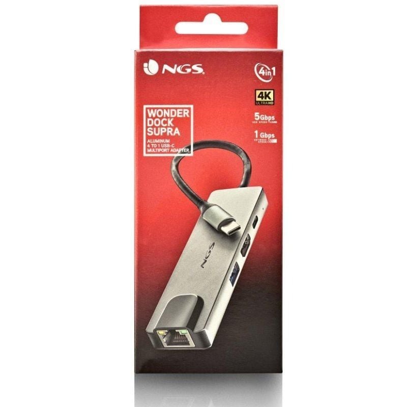 Docking USB Tipo-C NGS WonderDock Supra/ 1xUSB/ 1xUSB Tipo-C DP/ 1xHDMI/ 1xRJ45 - изображение 4
