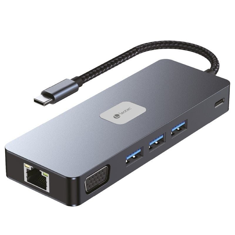 Docking USB Tipo-C Leotec LEDS03/ 3xUSB/ 1xUSB Tipo-C PD/ 1xHDMI 4K/ 1 xDisplayPort/ 1xVGA/ 1xAudio/ 1xRJ45/ 1xLector Tarjetas SD y MicroSD/ Gris - изображение 4