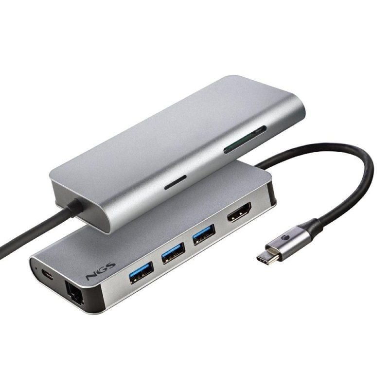 Docking USB Tipo-C NGS WonderDock8/ 3xUSB/ 1xUSB Tipo-C DP/ 1xHDMI/ 1xRJ45/ 1xLector Tarjetas SD - изображение 3
