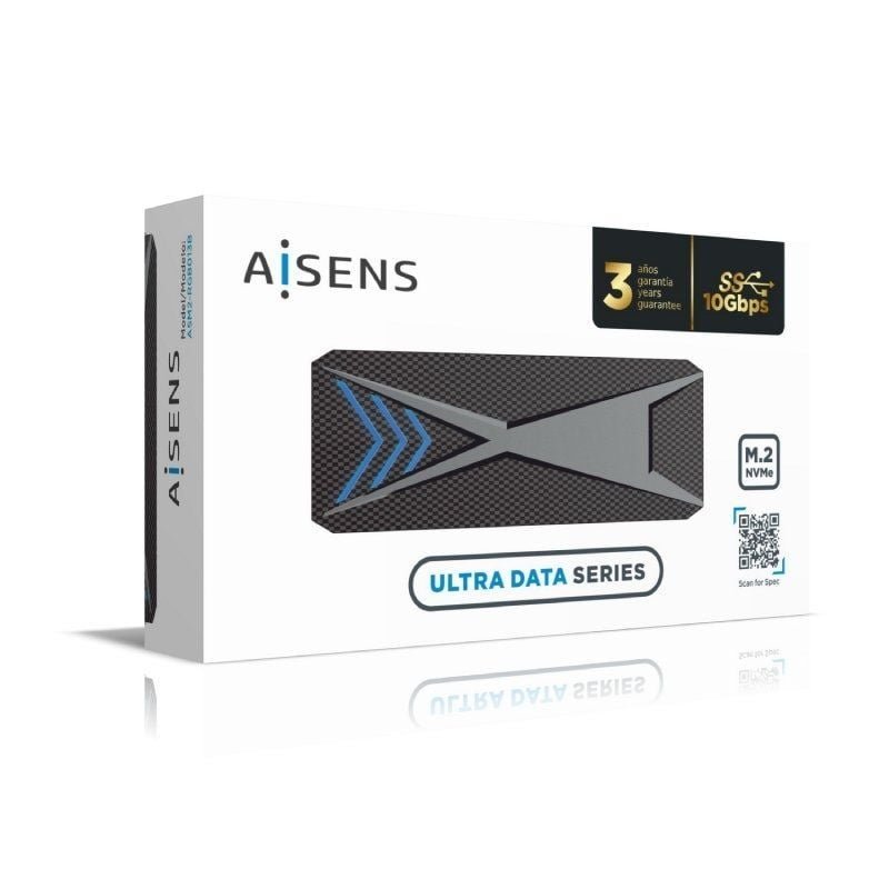 Caja Externa para Disco SSD M.2 NVMe Aisens ASM2-RGB013B/ USB 3.2 Gen2/ Sin Tornillos - изображение 4