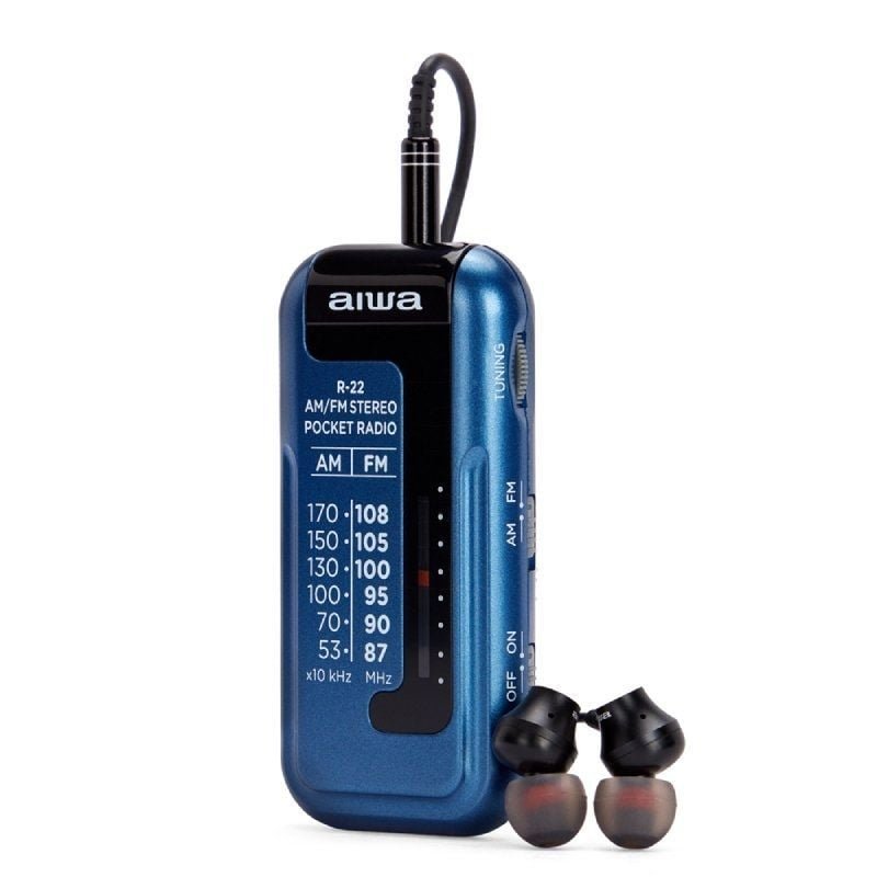Radio Portátil Aiwa R-22BL/ con Batería/ a Pilas/ Azul - изображение 4