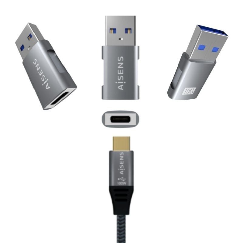 Adaptador USB 3.2 GEN2 Aisens A108-0655/ USB Tipo-C Hembra - USB Macho - изображение 5