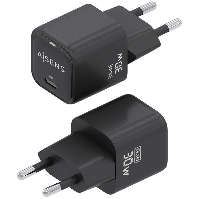 Cargador de Pared GaN Aisens ASCH-30W1P019-BK/ 1xUSB Tipo-C/ 30W - изображение 2
