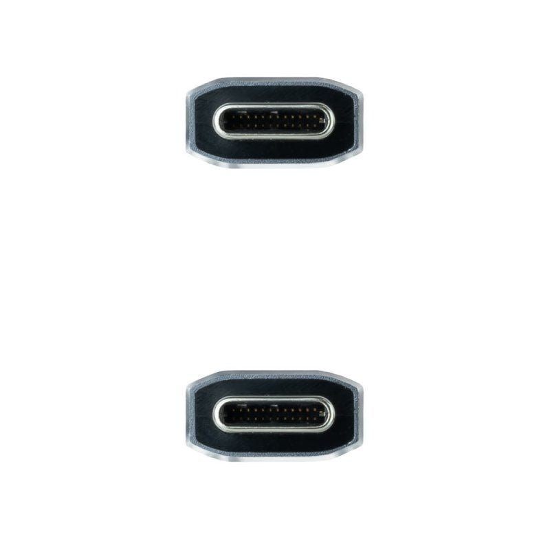 Cable USB 3.1 Tipo-C Nanocable 10.01.4102-COMB/ USB Tipo-C Macho - USB Tipo-C Macho/ Hasta 100W/ 20Gbps/ 2m/ Gris y Negro - изображение 3