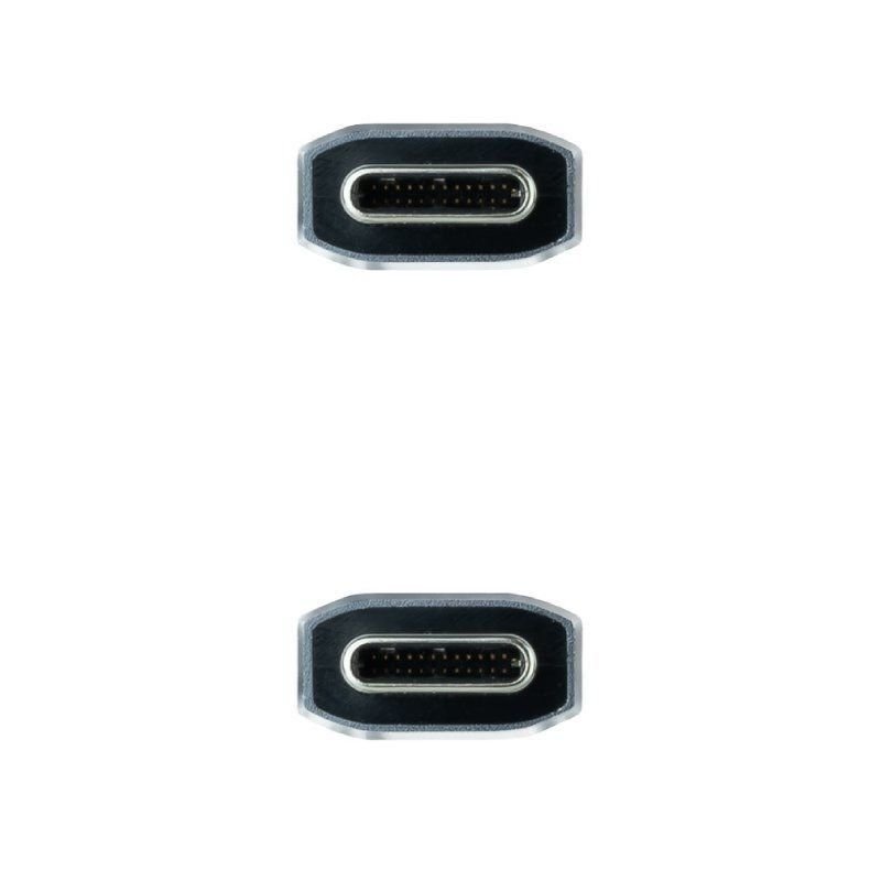 Cable USB 3.2 Tipo-C Nanocable 10.01.4103-COMB/ USB Tipo-C Macho - USB Tipo-C Macho/ Hasta 100W/ 20Gbps/ 3m/ Gris y Negro - изображение 3
