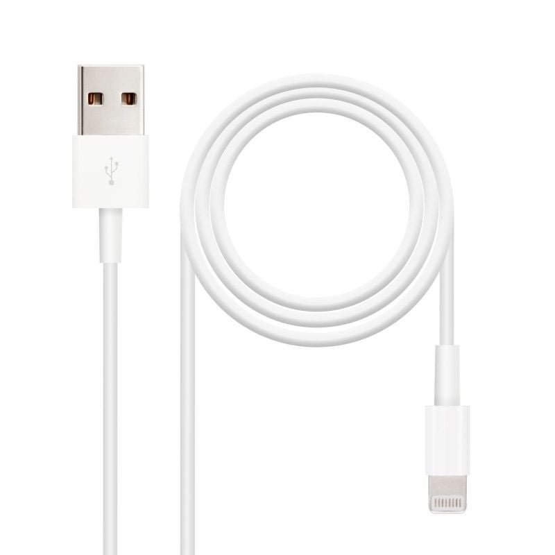 Cable USB 2.0 Lightning Nanocable 10.110.0401/ USB Macho - Lightning Macho/ 1m/ Blanco - изображение 2