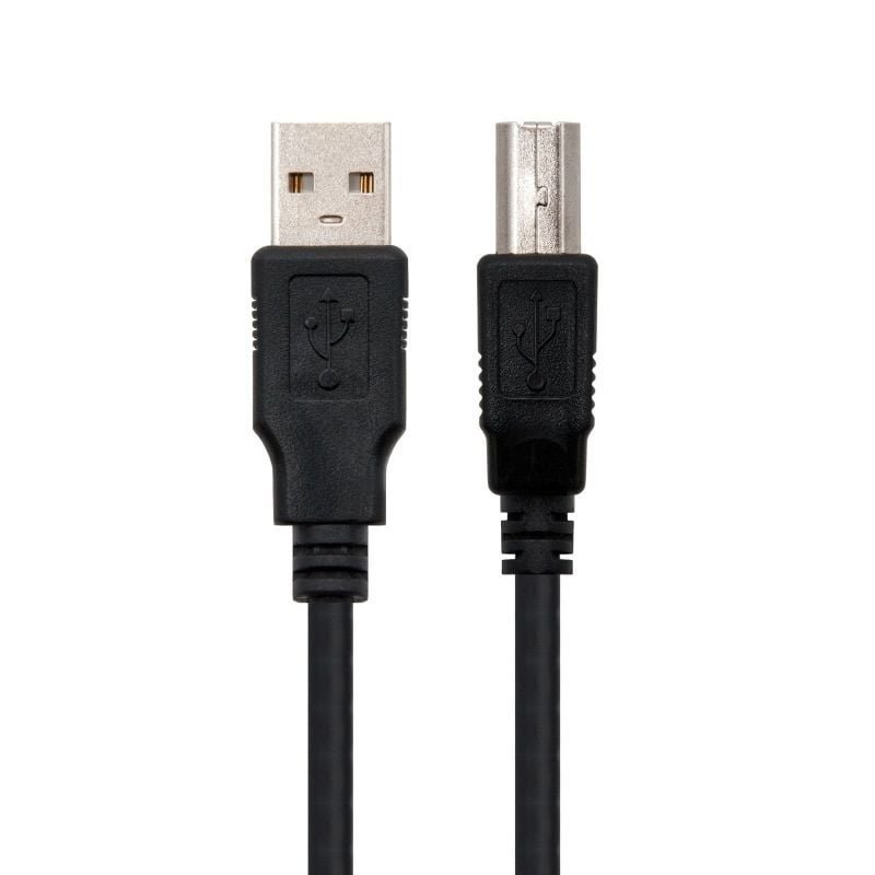 Cable USB 2.0 Impresora Nanocable 10.01.0105-BK/ USB Tipo-B Macho - USB Macho/ 4.5m/ Negro - изображение 2