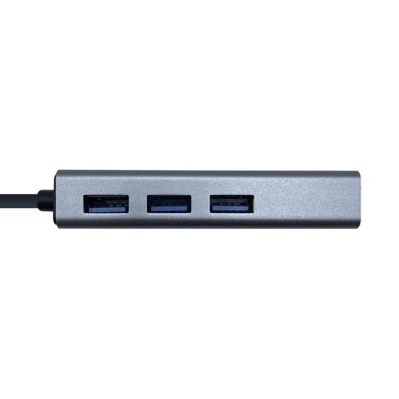 Hub USB Tipo-C Aisens A109-0396/ 3xUSB/ 1xRJ45/ Gris - изображение 2