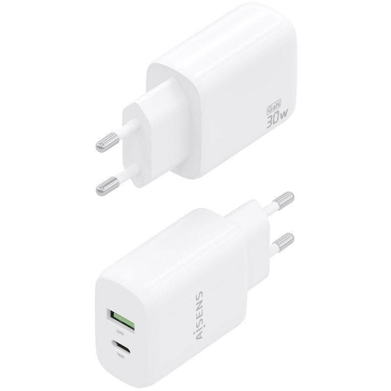 Cargador de Pared GaN Aisens A110-0923/ 1xUSB Tipo-C/ 1xUSB/ 30W/ Blanco - изображение 3