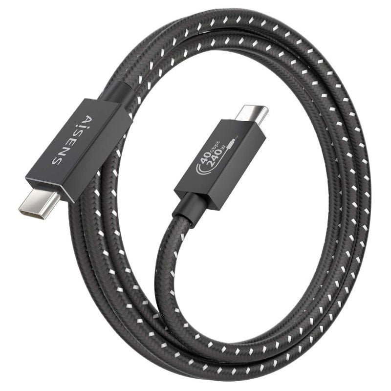 Cable USB 4.0 Tipo-C Aisens A156-0868/ USB Tipo-C Macho - USB Tipo-C Macho/ Hasta 240W/ 40Gbps/ 1.5m/ Gris - изображение 2