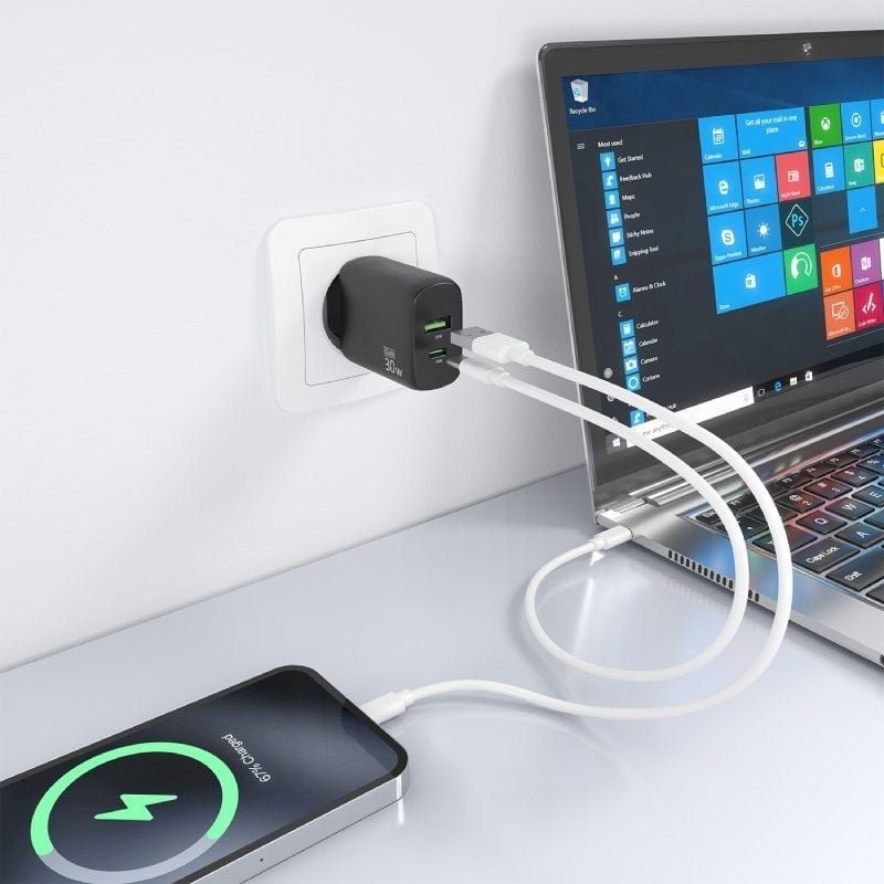 Cargador de Pared GaN Aisens A110-0924/ 1xUSB Tipo-C/ 1xUSB/ 30W/ Negro - изображение 5