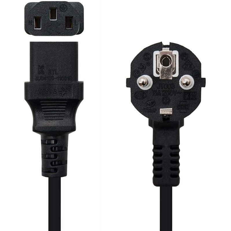 Cable Alimentación Nanocable 10.22.0102/ Schuko Macho - C13 Hembra/ 1.5m/ Negro - изображение 3