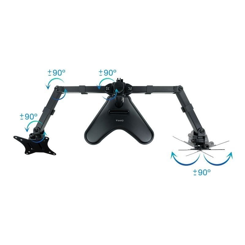 Soporte de Sobremesa para 2 Monitores TooQ DB1702TN-B/ Giratorio/ Inclinable/ hasta 9kg - изображение 3