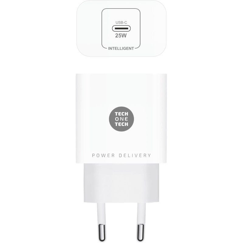 Cargador de Pared Tech One Tech TEC2264/ 1xUSB Tipo-C/ 25W/ Blanco - изображение 2
