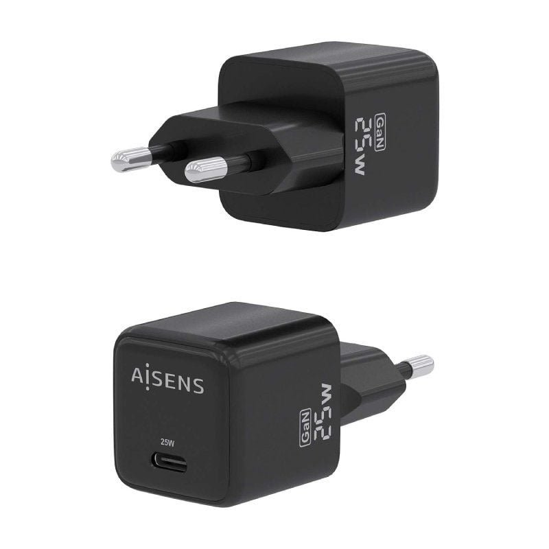 Cargador de Pared GaN Aisens ASCH-25W1P013-BK/ 1xUSB Tipo-C/ 25W - изображение 3