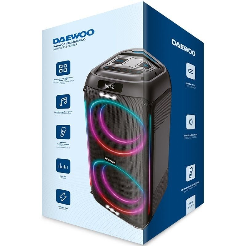 Altavoz Portable con Bluetooth Daewoo Party Speaker DW3010/ 40W/ 2.1 - изображение 2