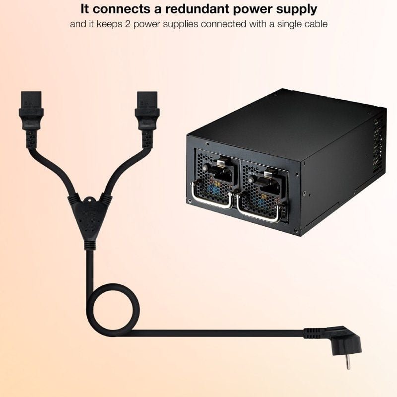 Cable Alimentación Nanocable 10.22.0100/ Schuko Macho - 2 x C13 Hembra/ 1.8m/ Negro - изображение 4