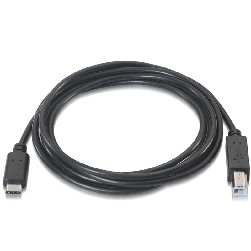 Cable USB 2.0 Impresora Aisens A107-0053/ USB Tipo-C Macho - USB Tipo-B Macho/ Hasta 9W/ 625Mbps/ 1m/ Negro - изображение 2
