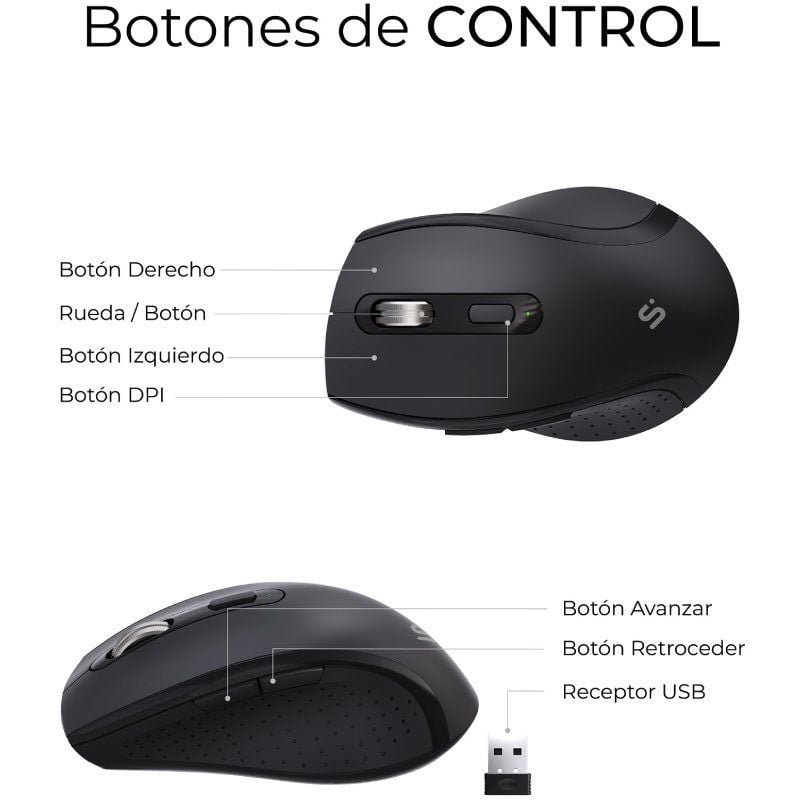 Teclado y Ratón Inalámbrico Subblim Combo Dual Office Prowave/ Negro - изображение 3