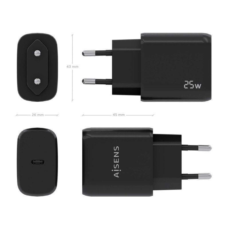 Cargador de Pared Aisens A110-0757/ 1xUSB Tipo-C/ 25W - изображение 4