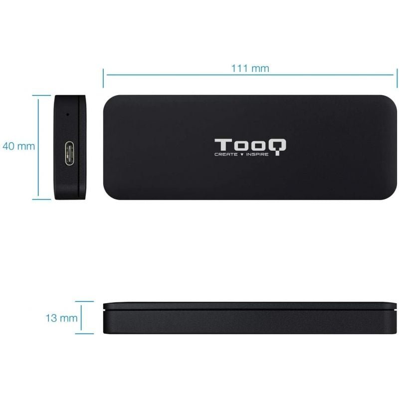 Caja Externa para Disco SSD M.2 NVMe TooQ TQE-2280B/ USB 3.1/ Sin tornillos - изображение 2
