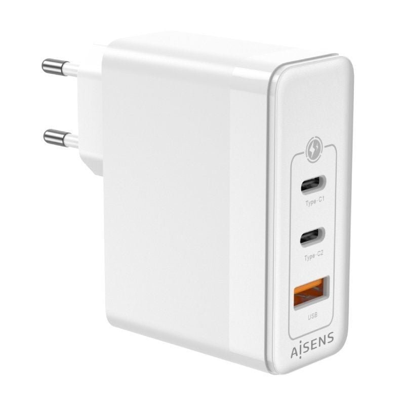 Cargador de Pared GaN Aisens ASCH-100W3P008-W/ 2xUSB Tipo-C/ 1x USB/ 100W - изображение 3