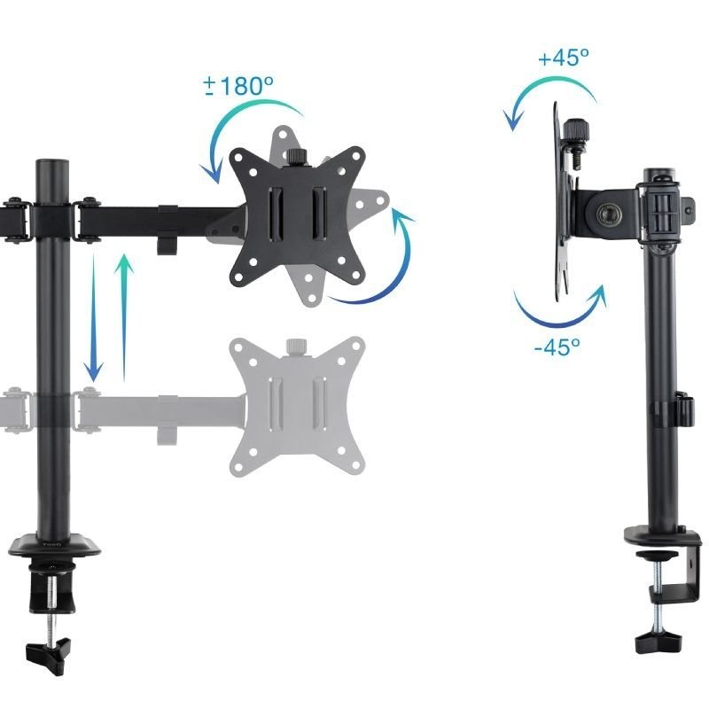 Soporte de Mesa para 2 Monitores TooQ DB1802TN-B/ Giratorio/ Inclinable/ hasta 8kg - изображение 2
