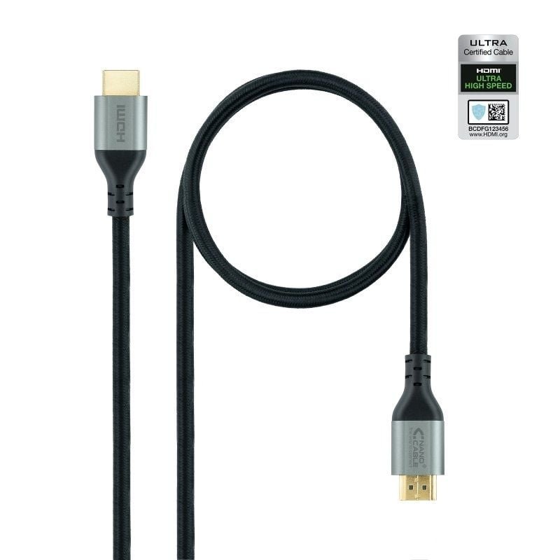 Cable HDMI 2.1 8K Nanocable 10.15.8101/ HDMI Macho - HDMI Macho/ 1m/ Certificado/ Negro - изображение 2