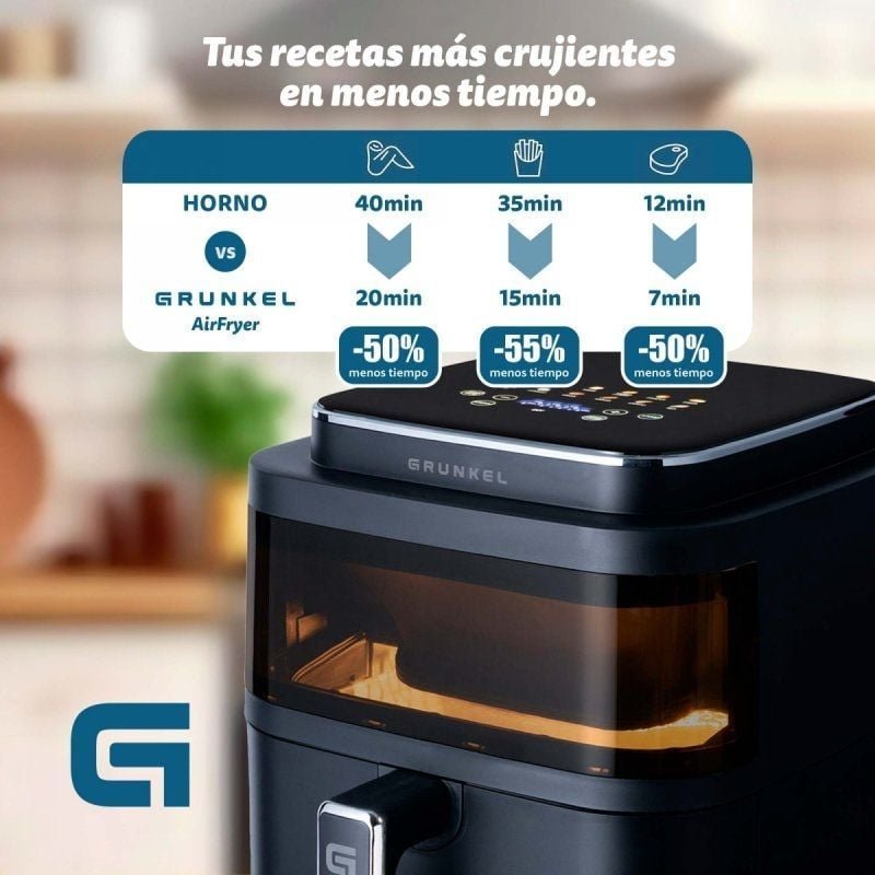 Freidora por Aire Airfryer / Sin Aceite Grunkel Black Light Fryer/ 1400W/ Capacidad 6L - изображение 2