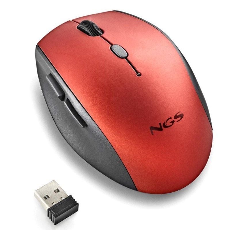 Ratón Inalámbrico NGS Bee Red/ Hasta 1600 DPI/ Rojo - изображение 3