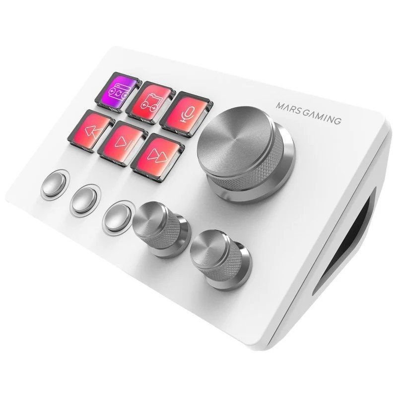 Control Deck Mars Gaming MSD-TWO/ 6 Teclas LCD/ 3 Ruedas/ 3 Botones/ Blanco - изображение 2