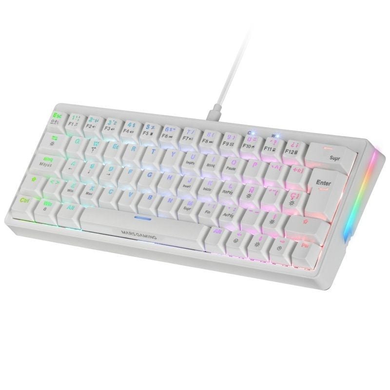 Teclado Gaming Mecánico Mars Gaming MKMINIPRO/ Switch Amarillo/ Blanco - изображение 2
