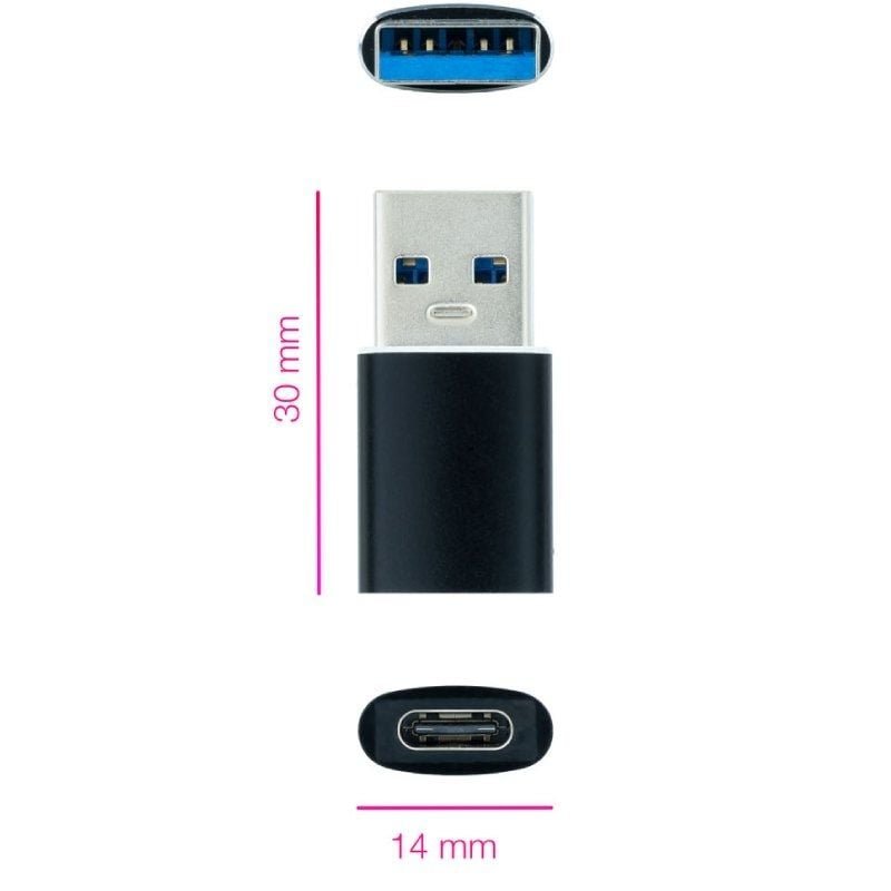 Adaptador USB 3.1 Nanocable 10.02.0012/ USB Macho - USB Tipo-C Hembra - изображение 2