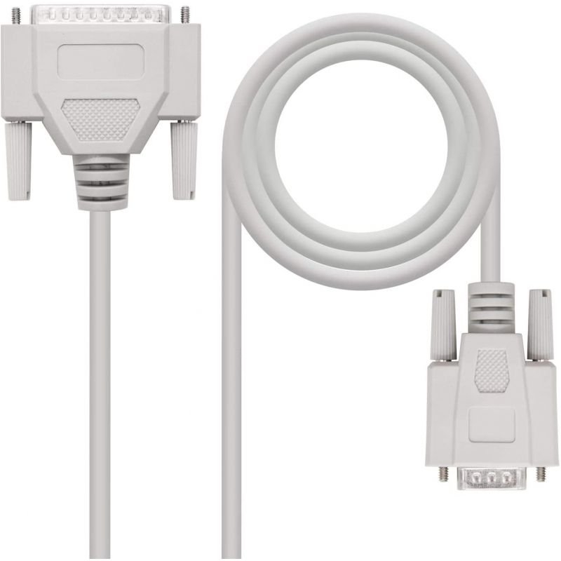 Cable Serie NULL Modem Nanocable 10.14.0802/ DB9 Hembra - DB25 Macho/ 1.8m/ Beige - изображение 2