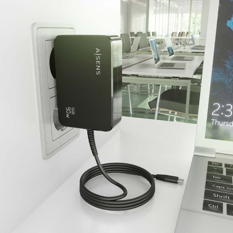 Cargador de Pared GaN Aisens ASCH-1PD90WL034-BK/ 1xUSB Tipo-C + Cable 1.8m/ 90W - изображение 5