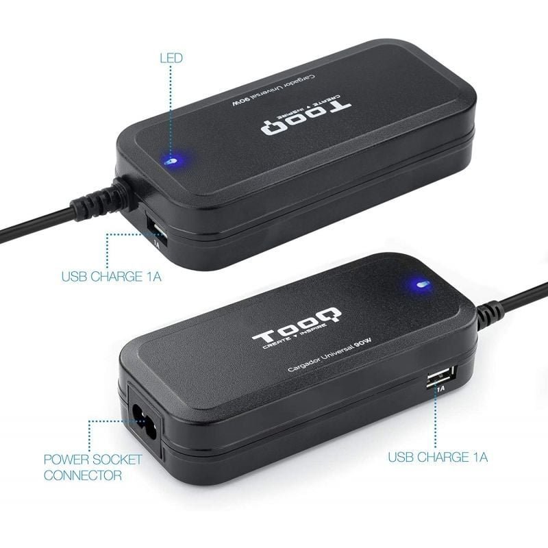 Cargador de Portátil TooQ TQLC-90BS02AT/ 90W/ Automático/ 12 Conectores/ Voltaje 12-20V/ 1 USB - изображение 3