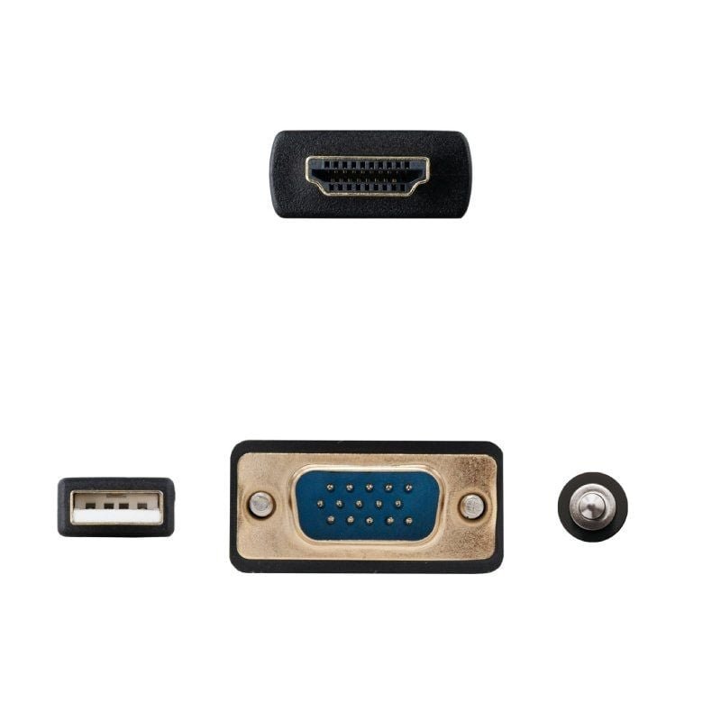 Cable Conversor Nanocable 10.15.4350/ HDMI Macho - VGA Macho - Jack 3.5 Macho - USB Macho/ 1.8m/ Negro - изображение 3