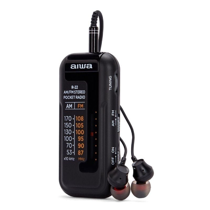 Radio Portátil Aiwa R-22BK/ con Batería/ a Pilas/ Negra - изображение 2