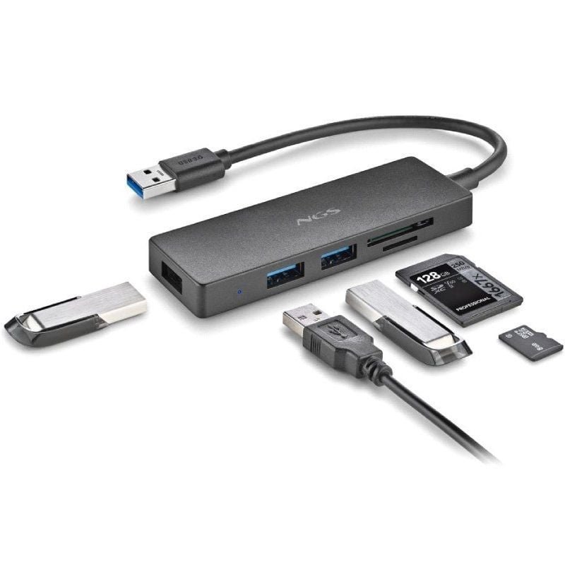 Hub USB NGS IHUB READER/ 3xUSB 3.0/ 1xLector de Tarjetas - изображение 3