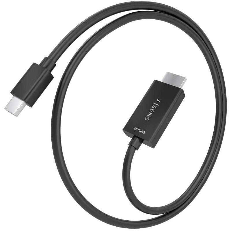 Cable Conversor Aisens A125-0886/ Mini DisplayPort Macho - HDMI 4K Macho/ 1m/ Negro - изображение 2